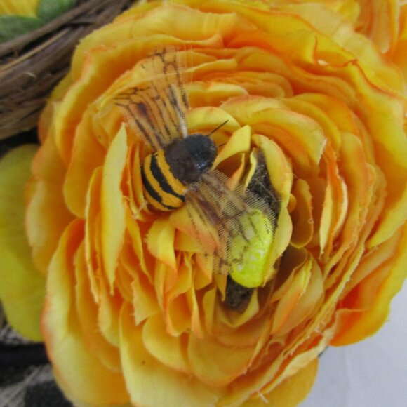 Birds Bees Percher Whimsy Fascinator Hat Yellow Silk Floral - Picture 5 of 11